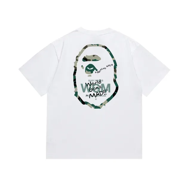 T-shirt A Bathing Ape imprimé graphique tête de singe contour camouflage 5
