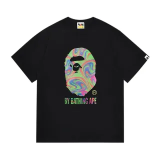 A Bathing Ape Psychedelic Swirl Ape Head Graphic T-Shirt
