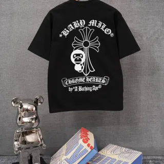 A Bathing Ape x Chrome Hearts Baby Milo Collaboration Black Graphic T-Shirt