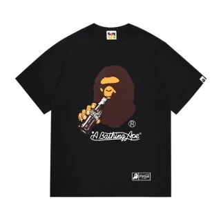 تي شيرت أسود A Bathing Ape x Coca-Cola Classic بطبعة جرافيك
