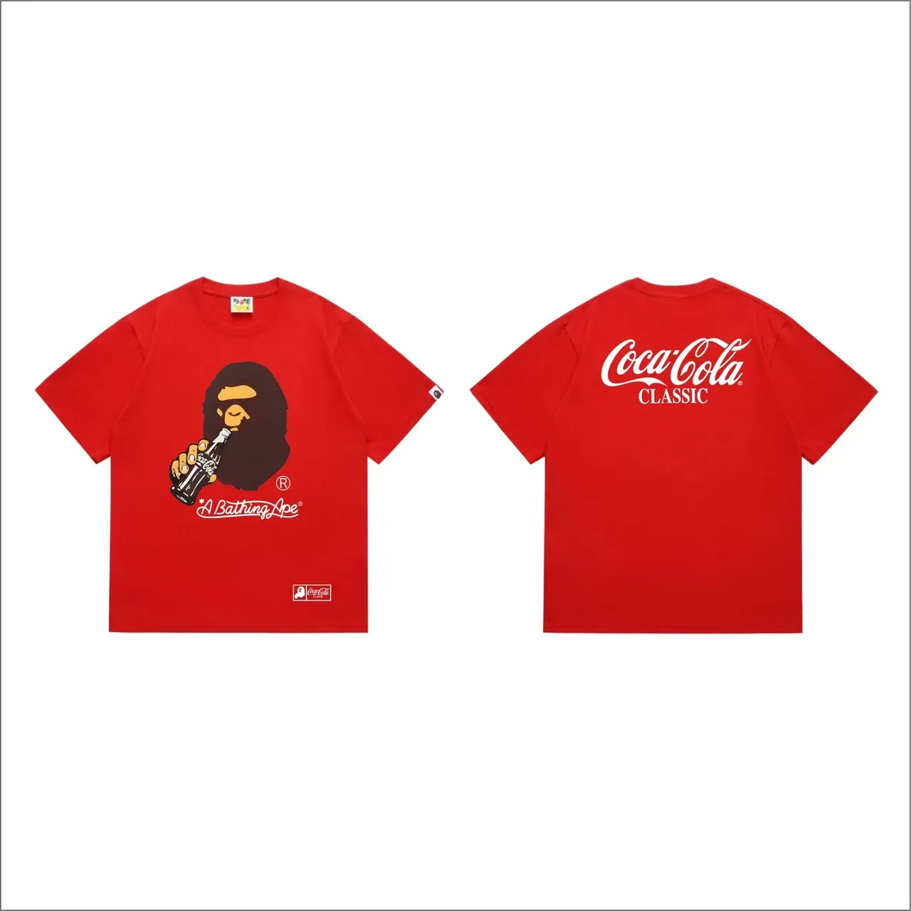 Camiseta negra A Bathing Ape x Coca-Cola Classic con estampado gráfico 7