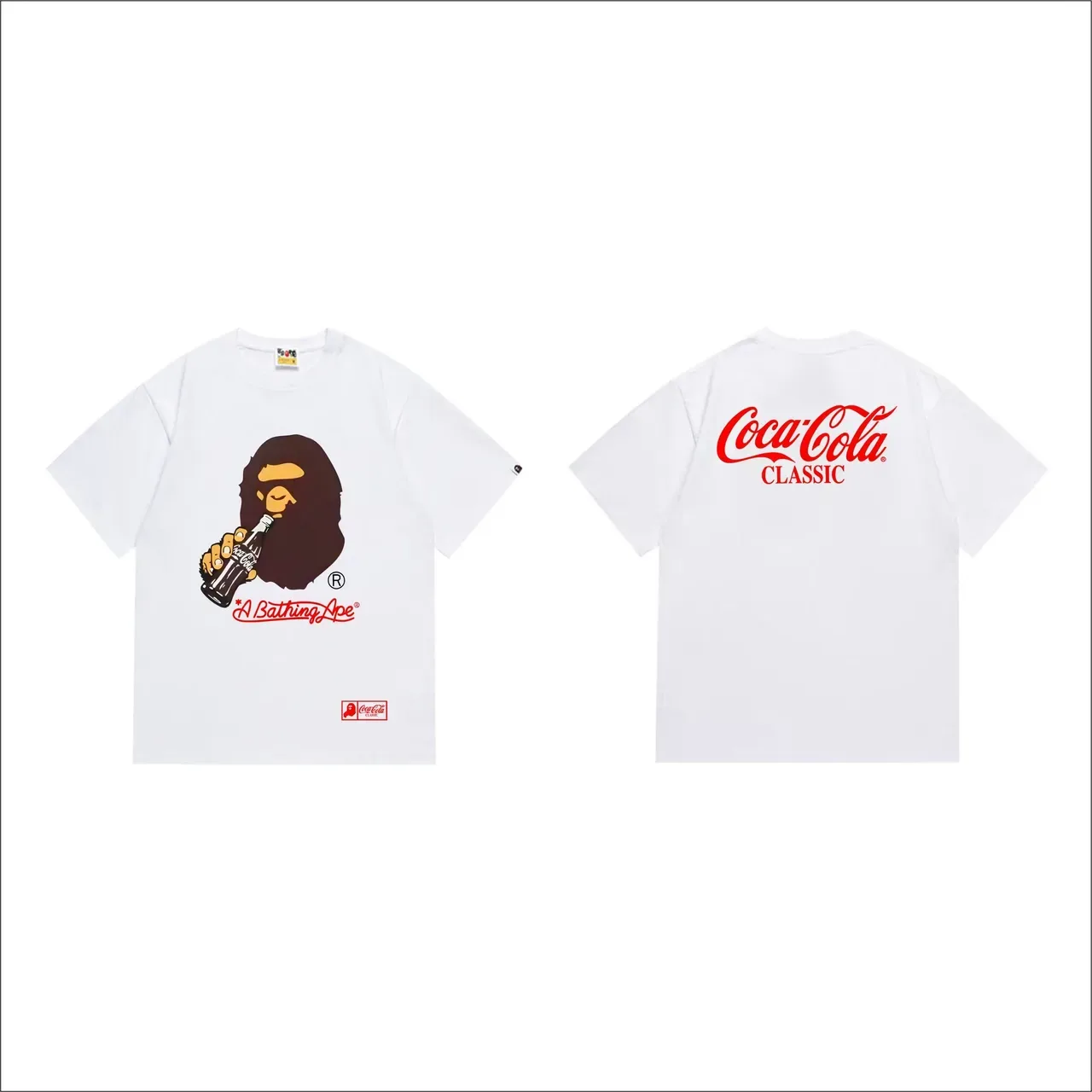Camiseta negra A Bathing Ape x Coca-Cola Classic con estampado gráfico 9