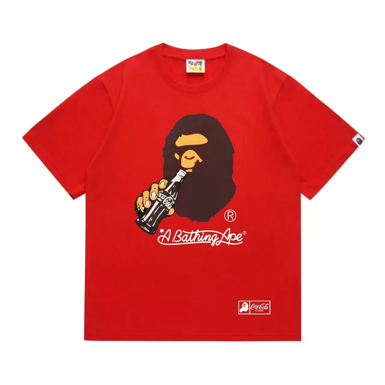 Camiseta negra A Bathing Ape x Coca-Cola Classic con estampado gráfico 10
