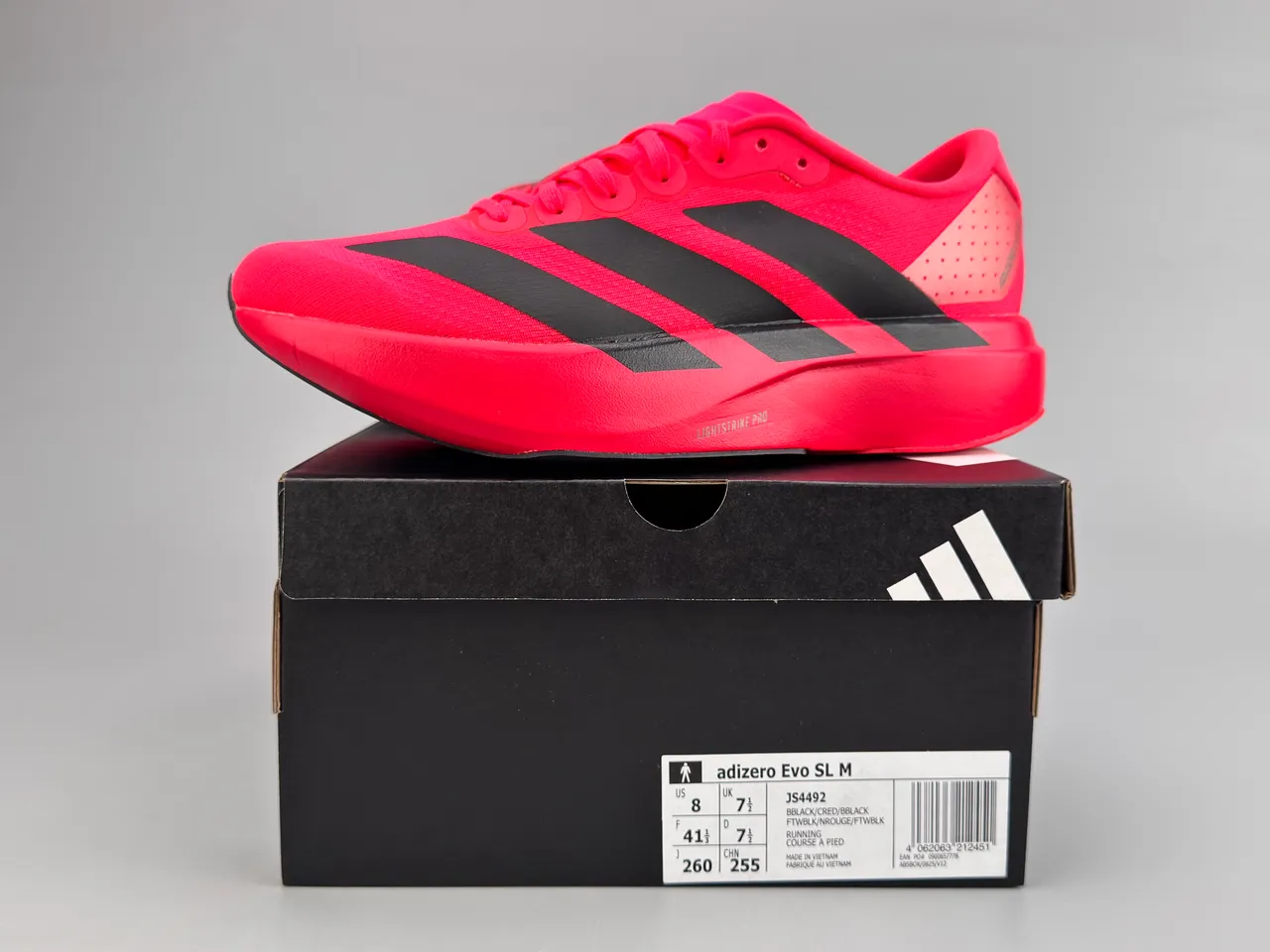 Adidas Adizero Evo.S लाल काला रनिंग शूज 2