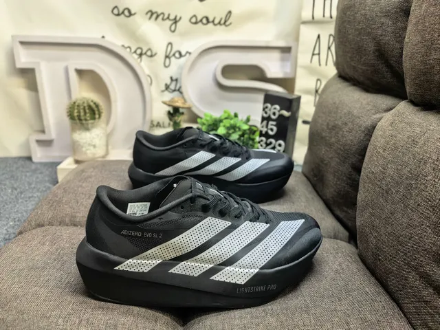 Adidas Adizero Evo SL 2 Black Silver Lightstrike Pro Running Shoes 21