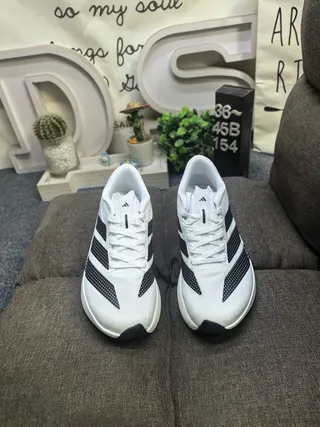 Adidas Adizero Evo SL 2 White Black Running Shoes 10