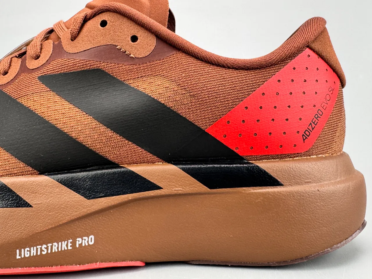 Adidas Adizero Evo SL بني أسود أحمر أحذية جري 5