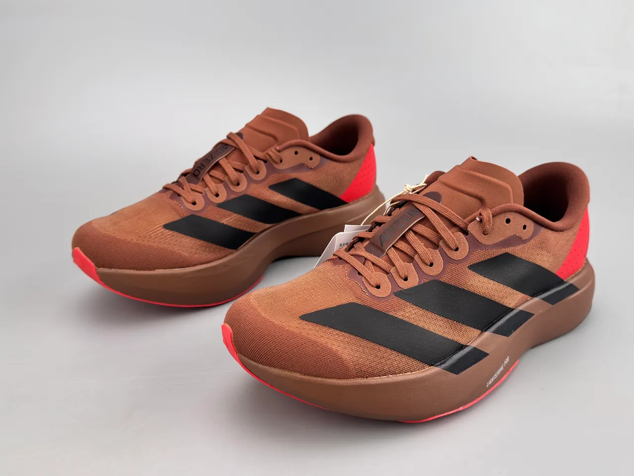 Adidas Adizero Evo SL بني أسود أحمر أحذية جري 9