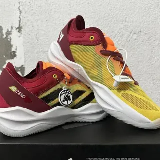 Adidas Adizero Maroon Yellow Black Basketball Shoes