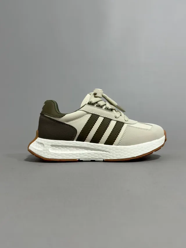 Adidas Beige Rojo Retro Runner Silueta Tres Rayas Panel Lateral Lifestyle Sneakers 8