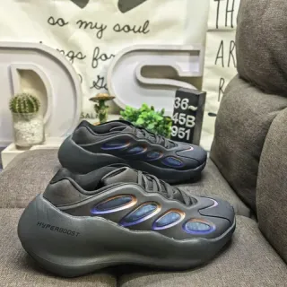 Adidas أحذية رياضية سوداء زرقاء وسط أحادي منحوتة قصات نوافذ غير متماثلة للاستخدام اليومي