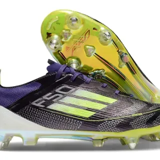 Adidas Negro Púrpura Low-Cut Upper Sintético Soleplate Iridiscente Translucido Firm-Ground Zapatos de Fútbol