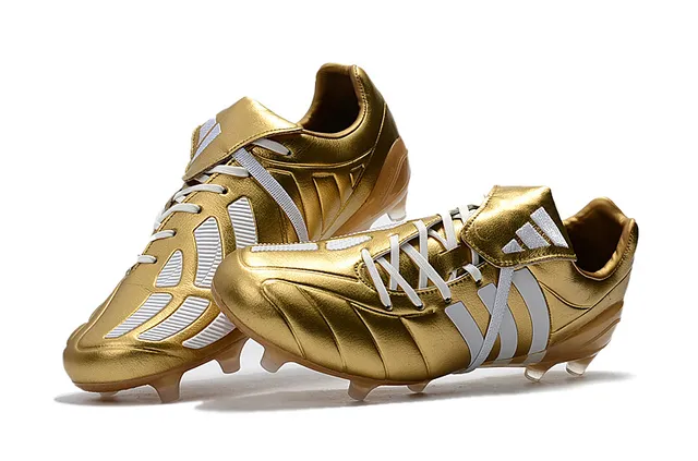 Adidas Preto Vermelho Baixo Corte Couro Superior Três Listras Brancas Campo Firme Sapatos de Futebol 5
