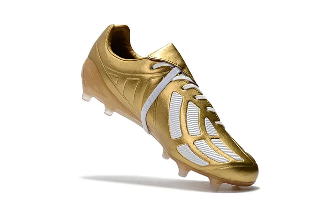Adidas Preto Vermelho Baixo Corte Couro Superior Três Listras Brancas Campo Firme Sapatos de Futebol 6