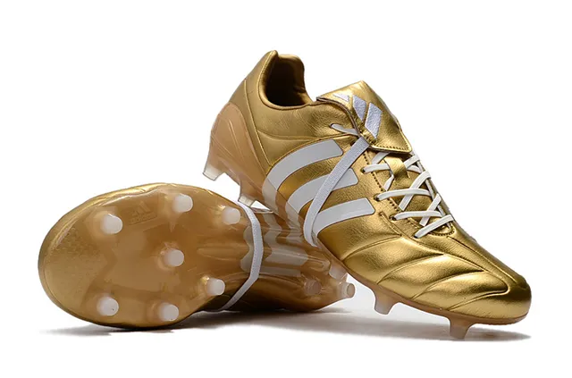 Adidas Preto Vermelho Baixo Corte Couro Superior Três Listras Brancas Campo Firme Sapatos de Futebol 8