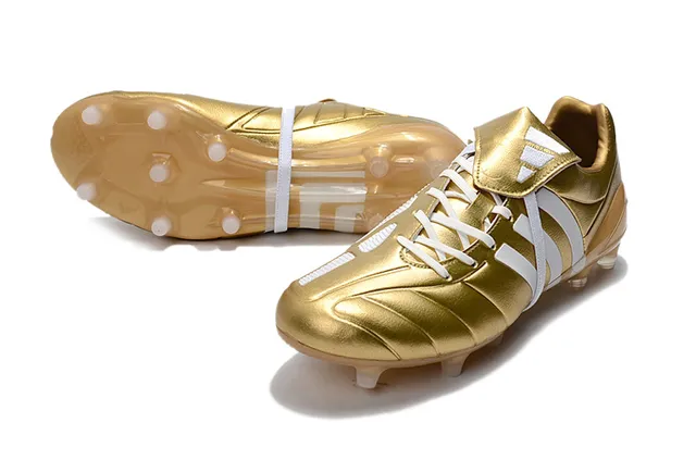 Adidas Preto Vermelho Baixo Corte Couro Superior Três Listras Brancas Campo Firme Sapatos de Futebol 9