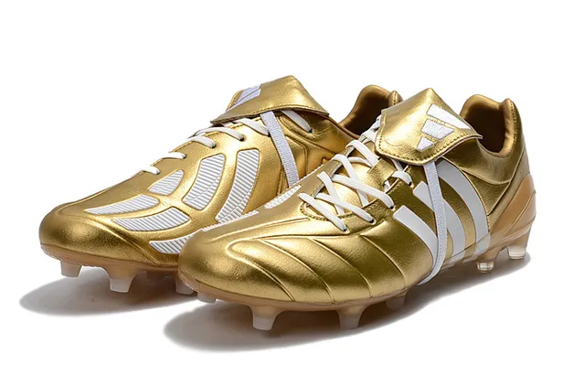 Adidas Preto Vermelho Baixo Corte Couro Superior Três Listras Brancas Campo Firme Sapatos de Futebol 11