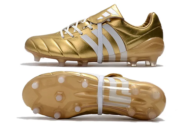Adidas Preto Vermelho Baixo Corte Couro Superior Três Listras Brancas Campo Firme Sapatos de Futebol 12