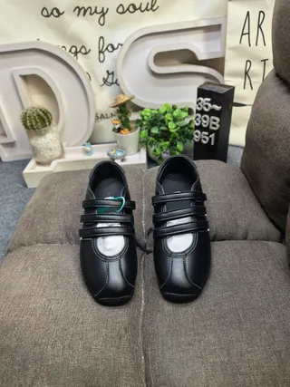Adidas Chaussures Mary Jane Noir Argent Trois Rayures Panneau Latéral Fermeture Sangle Velcro Double 10