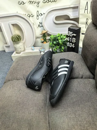 Adidas Black White Laceless Velcro Strap Mary Jane Shoes 6