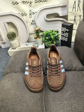 Adidas Brown Blue Woven Upper Light Three Stripes Lifestyle Sneakers 10