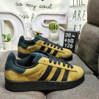 Adidas Campus أصفر خردل وأزرق بحري أحذية رياضية أسلوب حياة