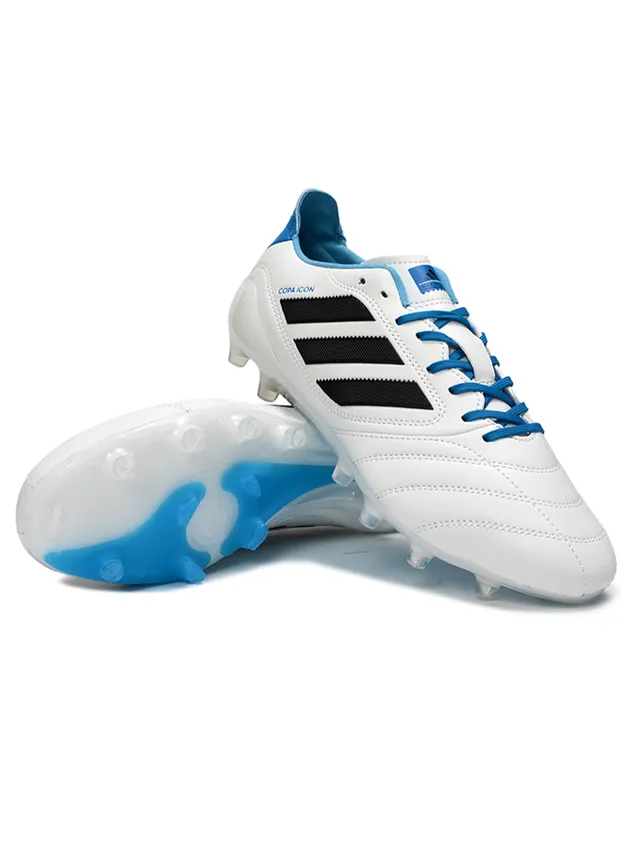 Adidas Copa Icon White Blue Black Firm-Ground Sapatos de futebol 4