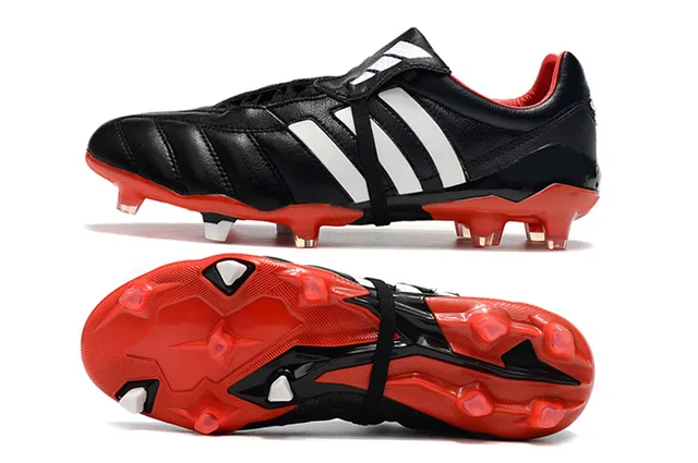 Adidas Copa लाल রূপালী কুইল্টেড চামড়ার উপর তিন স্ট্রাইপ সাইড প্যানেল দৃঢ় মাটির ফুটবল জুতা 17