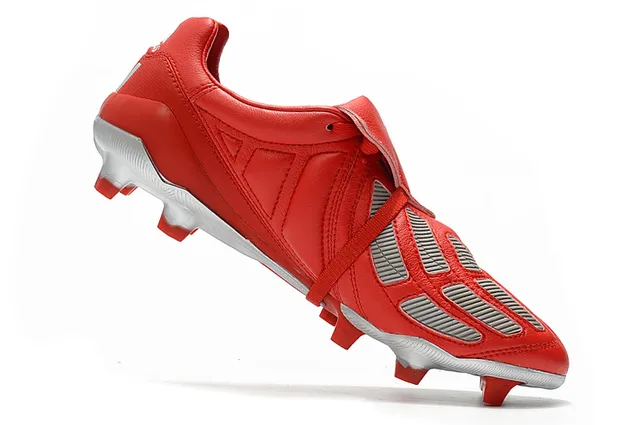 Adidas Copa लाल রূপালী কুইল্টেড চামড়ার উপর তিন স্ট্রাইপ সাইড প্যানেল দৃঢ় মাটির ফুটবল জুতা 20