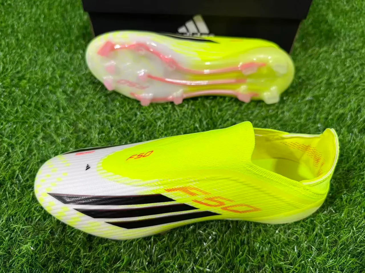 Adidas F50 Neon Yellow Black Firm-Ground Sapatos de futebol 6