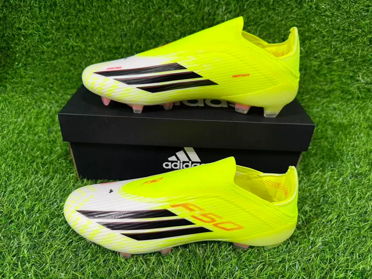 Adidas F50 Neon Yellow Black Firm-Ground Sapatos de futebol 8