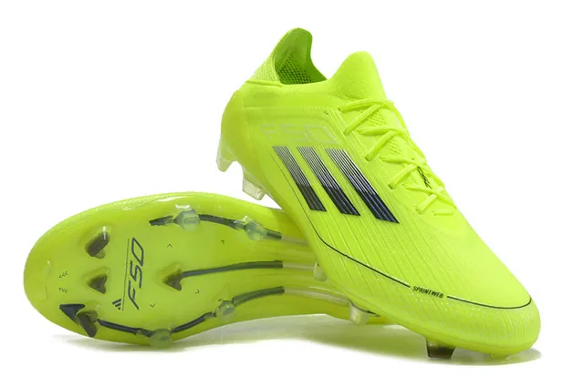Adidas F50 Neon Yellow फर्म ग्राउंड फुटबॉल जूते 4