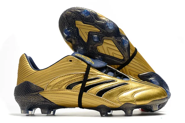 Adidas حذاء كرة القدم للأرض الصلبة مع نسيج مقرمش، سطح أصلي اصطناعي معدني أبيض ذهبي 4