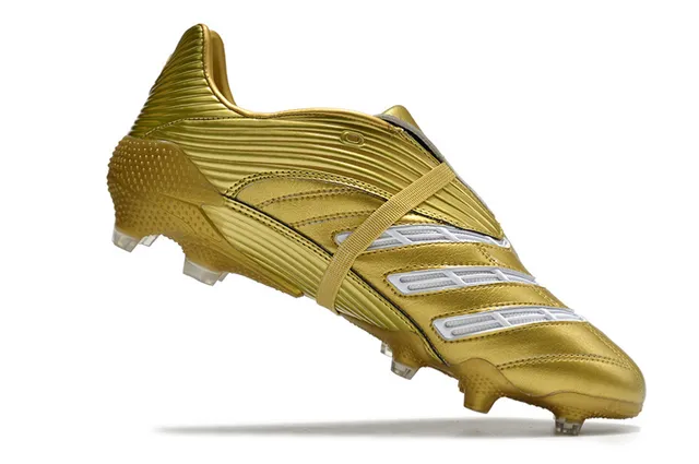 Adidas حذاء كرة القدم للأرض الصلبة مع نسيج مقرمش، سطح أصلي اصطناعي معدني أبيض ذهبي 13