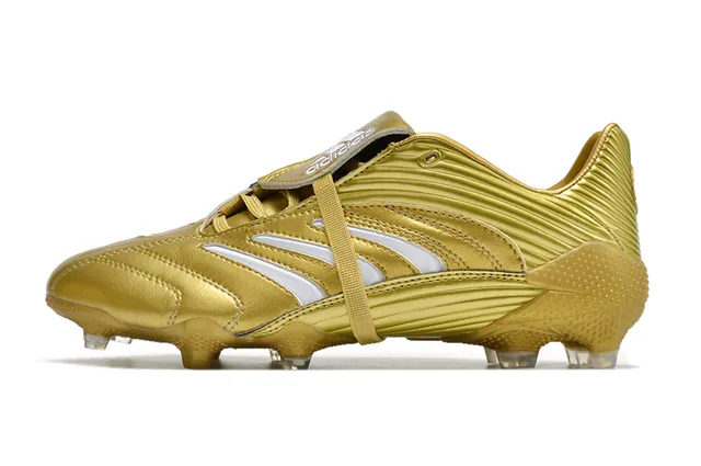 Adidas حذاء كرة القدم للأرض الصلبة مع نسيج مقرمش، سطح أصلي اصطناعي معدني أبيض ذهبي 15