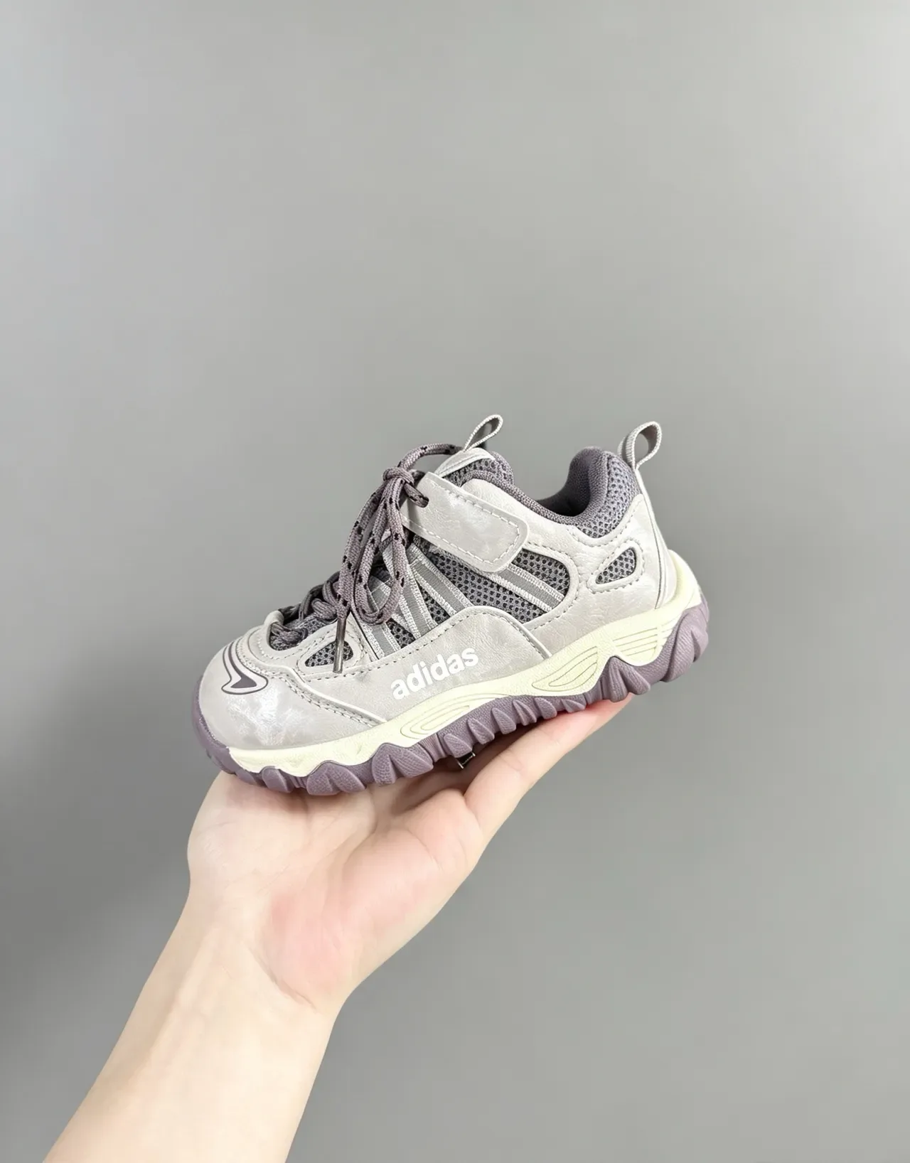 Adidas Gray Purple Mesh-and-Synthetic Upper Rugged Multi-Color Outsole Lifestyle Sneakers 14