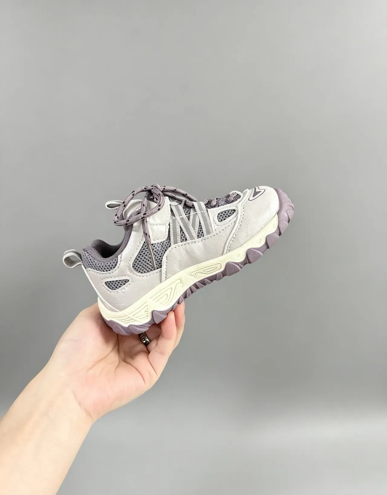 Adidas Gray Purple Mesh-and-Synthetic Upper Rugged Multi-Color Outsole Lifestyle Sneakers 17