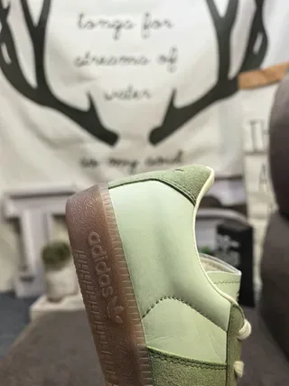 Adidas Verde Bege Dois Tons Camurça E Couro Sola De Borracha Tênis Lifestyle 3