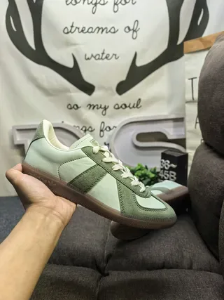 Adidas Verde Bege Dois Tons Camurça E Couro Sola De Borracha Tênis Lifestyle 5