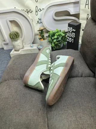 Adidas Verde Bege Dois Tons Camurça E Couro Sola De Borracha Tênis Lifestyle 6