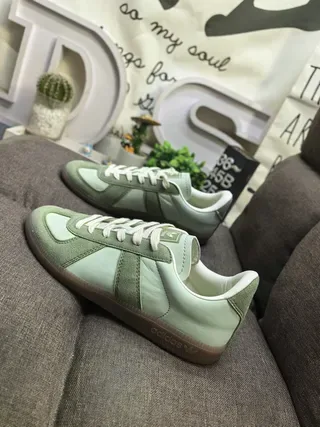 Adidas Verde Bege Dois Tons Camurça E Couro Sola De Borracha Tênis Lifestyle 7