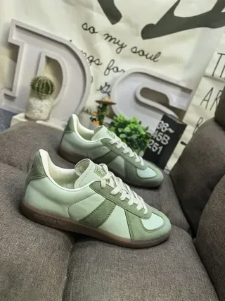 Adidas Verde Bege Dois Tons Camurça E Couro Sola De Borracha Tênis Lifestyle 9