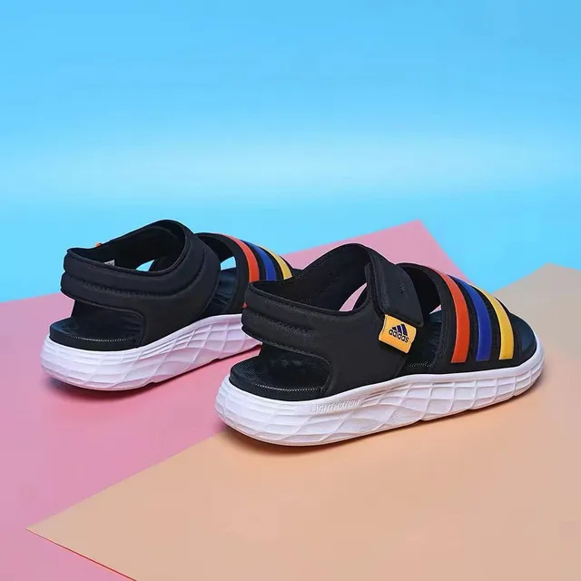 Adidas বাচ্চাদের ডুয়াল-স্ট্র্যাপ প্যাস্টেল কালারব্লক ক্যাজুয়াল স্যান্ডেল 10