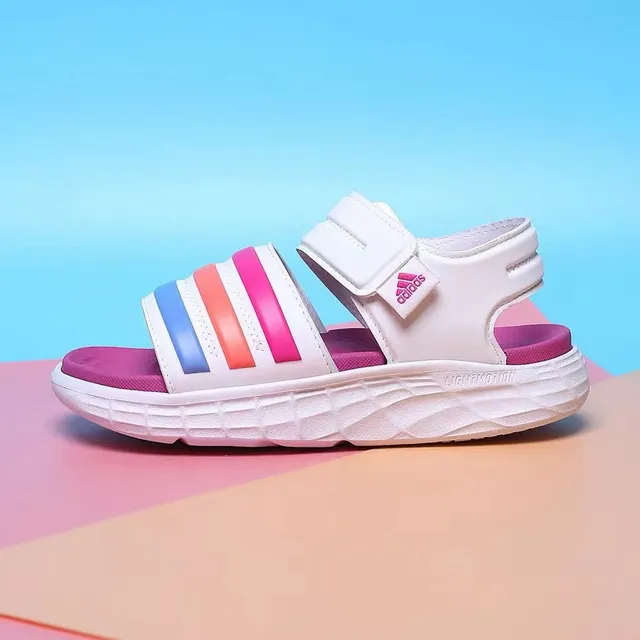 Adidas বাচ্চাদের ডুয়াল-স্ট্র্যাপ প্যাস্টেল কালারব্লক ক্যাজুয়াল স্যান্ডেল 16