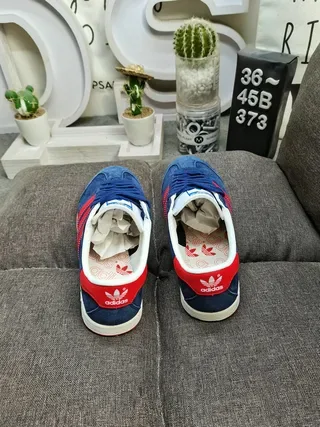 Adidas Navy Red Suede Upper Three-Stripe Side Panel Lifestyle Sneakers 8