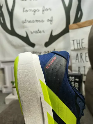 Adidas 海军蓝黄色低帮网面跑鞋 3