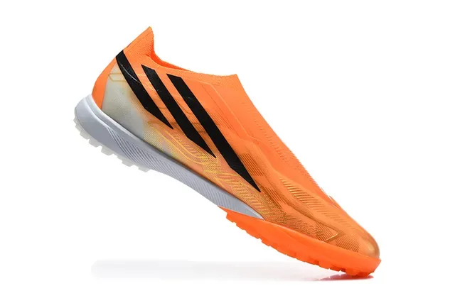 Adidas Orange Black Low-Cut Sock-Fit Upper Transparent Synthetic Overlay Turf Soccer Shoes 3