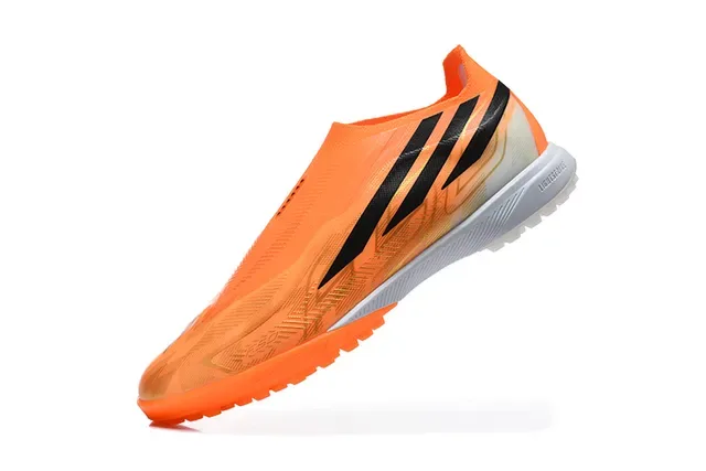 Adidas Orange Black Low-Cut Sock-Fit Upper Transparent Synthetic Overlay Turf Soccer Shoes 4