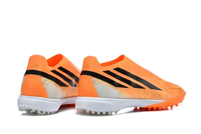 Adidas Orange Black Low-Cut Sock-Fit Upper Transparent Synthetic Overlay Turf Soccer Shoes 5