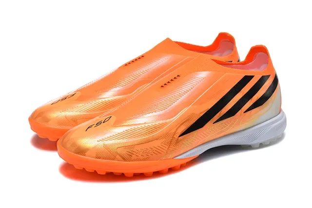 Adidas Orange Black Low-Cut Sock-Fit Upper Transparent Synthetic Overlay Turf Soccer Shoes 8